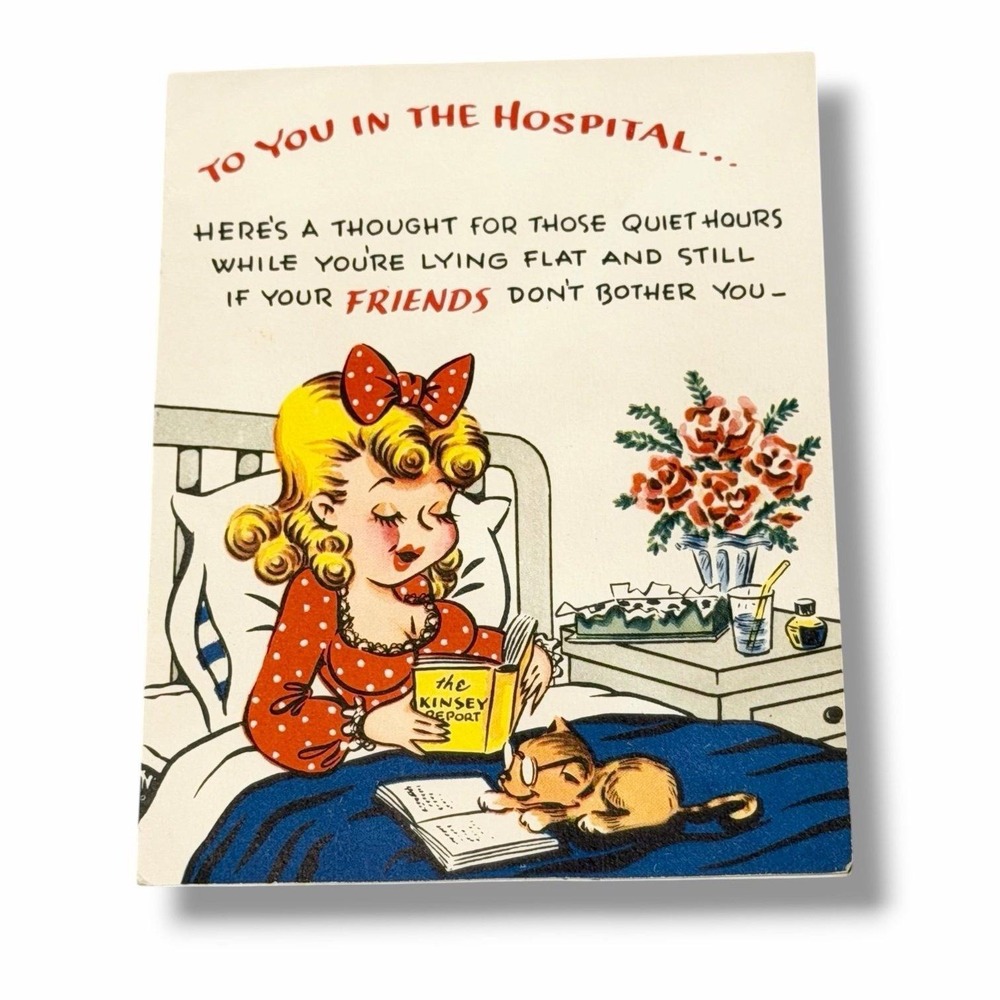 A Novo Laugh To You in the Hospital Vintage Get Well Card c1948 EBX